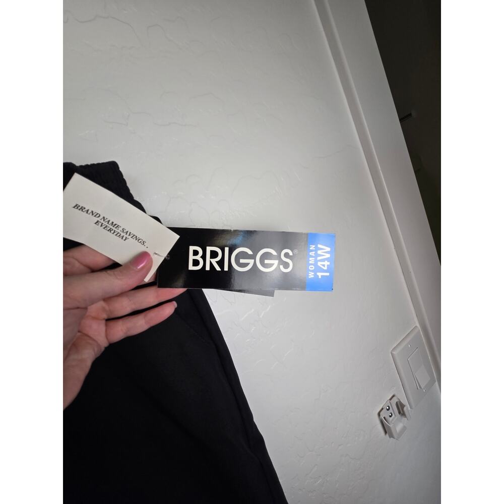 Briggs Pants NWT Black pockets size 14 w elastic waist pockets - Picture 2 of 6
